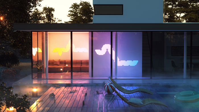 Aurora is a set of connectable, color-changing LED wall panels Aurora is a set of connectable, color-changing LED wall panels