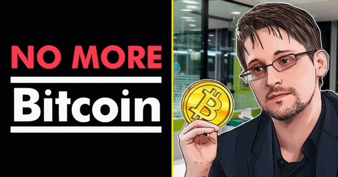 Edward Snowden: Bitcoin Won’t LAST Edward Snowden: Bitcoin Won’t LAST