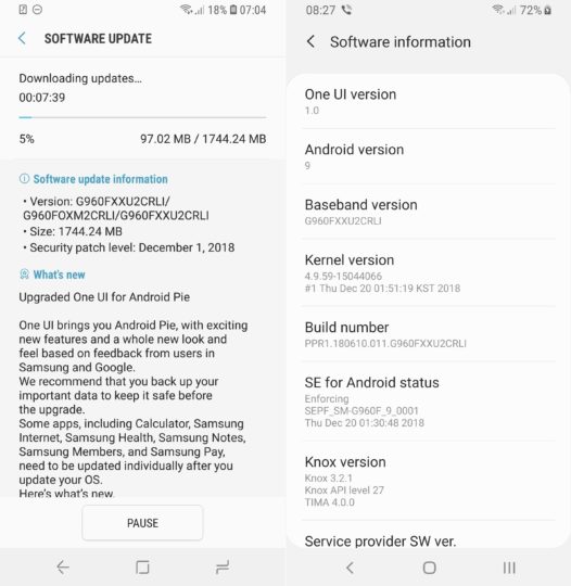 Stable Android Pie Update Rolling Out for the Galaxy S9/S9 Plus Stable Android Pie Update Rolling Out for the Galaxy S9/S9 Plus