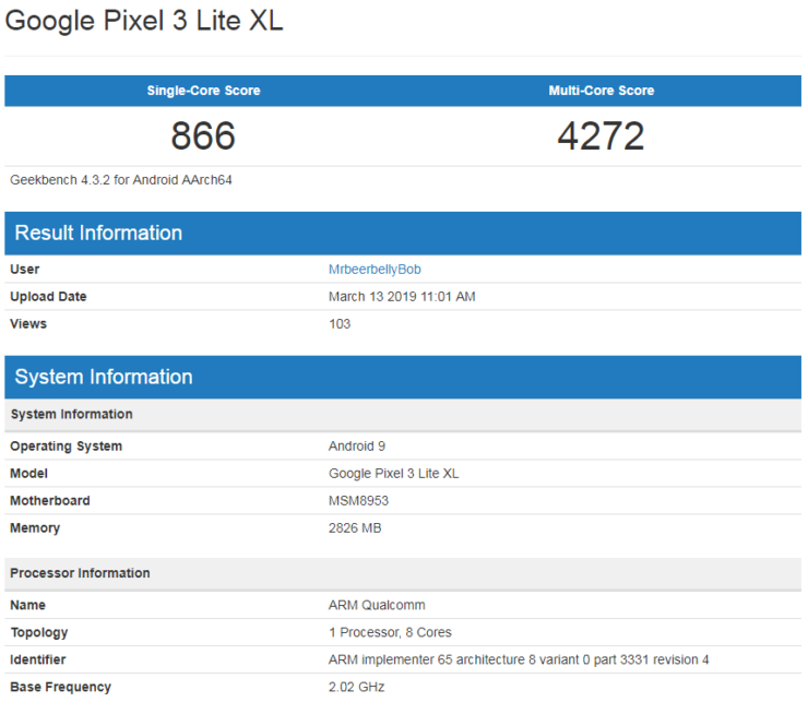 New Google Pixel 3 XL Lite Benchmark Leak Reveals a Significant Downgrade in Hardware Specs and Performance New Google Pixel 3 XL Lite Benchmark Leak Reveals a Significant Downgrade in Hardware Specs and Performance