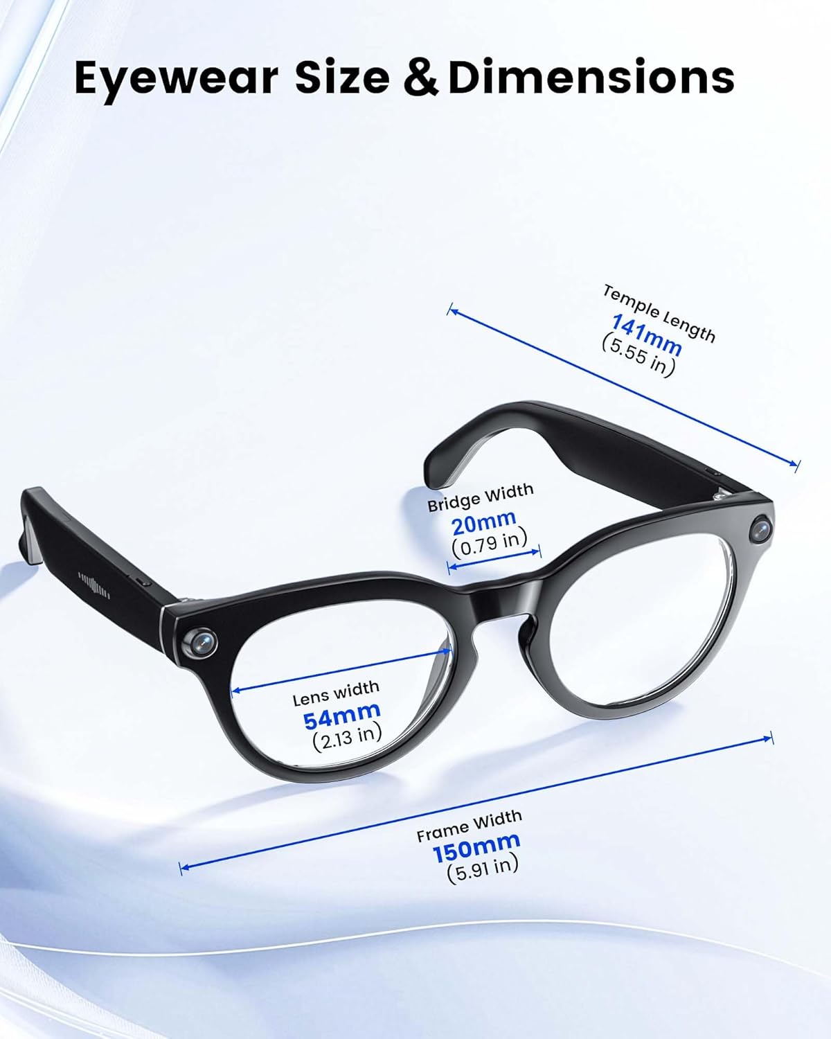 AI Smart Glasses with 8MP Camera, Continuous 12-Min 1200P Video Recording, Real-Time Translation Voice Assistant, Open-Ear Bluetooth Audio for Vlogging, Travel Meetings AI Smart Glasses with 8MP Camera, Continuous 12-Min 1200P Video Recording, Real-Time Translation Voice Assistant, Open-Ear Bluetooth Audio for Vlogging, Travel Meetings